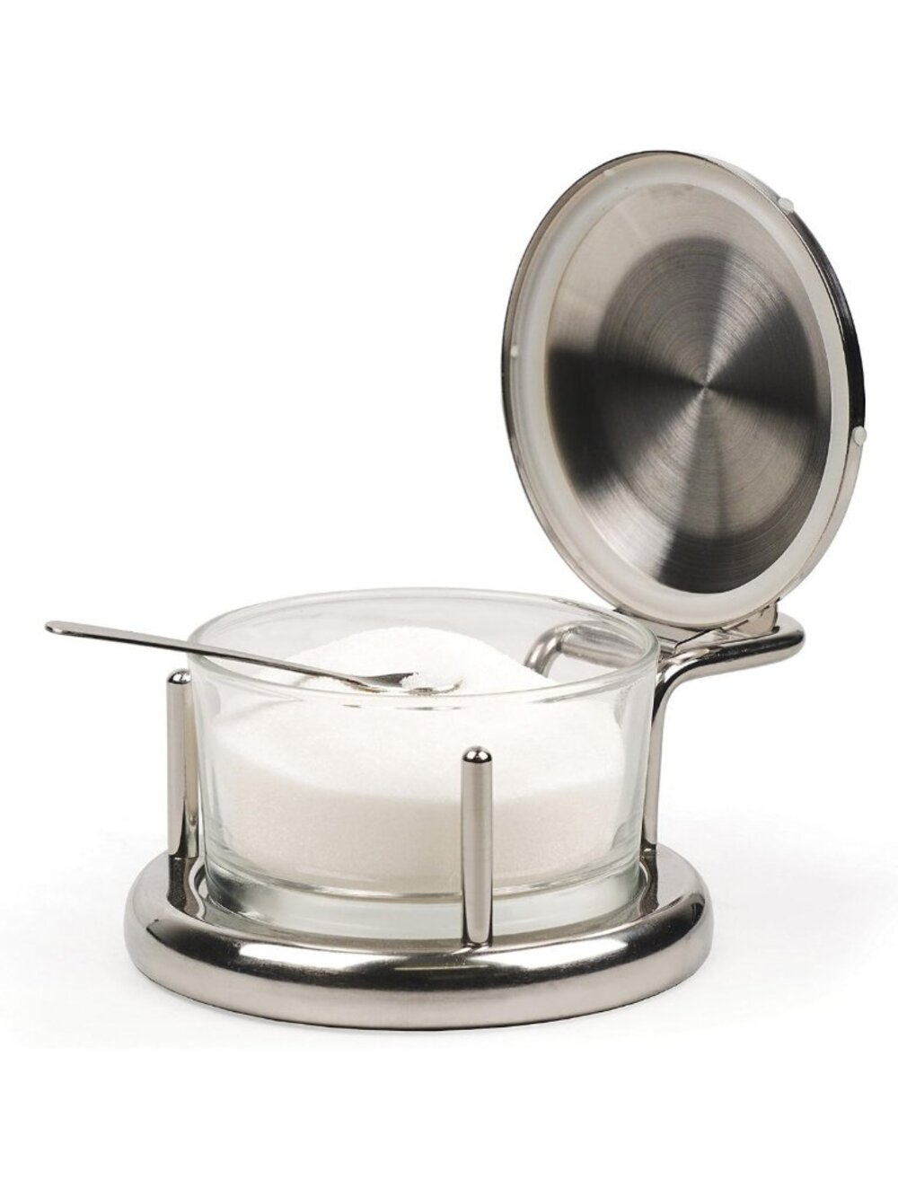Stylish Stainless Steel Salt Server with Spoon - Durable & Elegant Kitchen